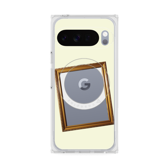 プレミアムスクエアケース with Pixelsnap［ Photo Frame - Ivory ］