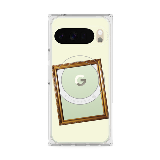 プレミアムスクエアケース with Pixelsnap［ Photo Frame - Ivory ］