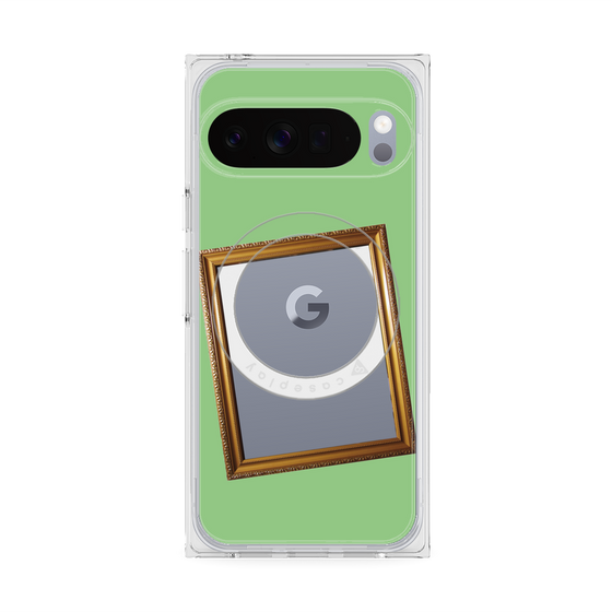 プレミアムスクエアケース with Pixelsnap［ Photo Frame - Light Green ］