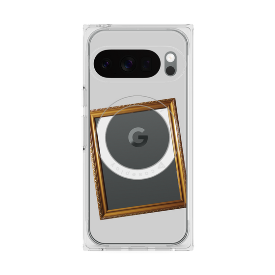 プレミアムスクエアケース with Pixelsnap［ Photo Frame - Light Gray ］