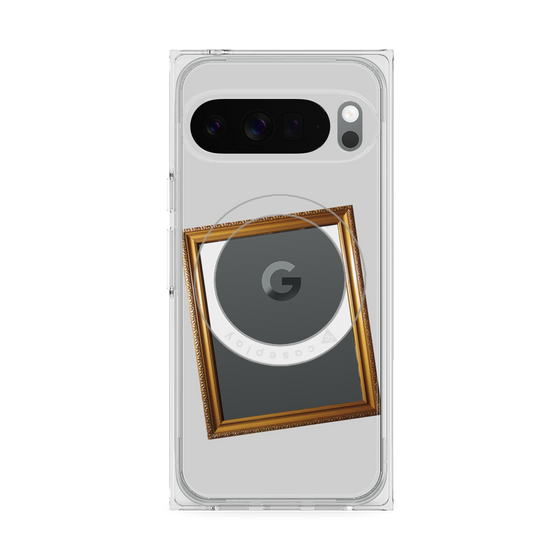 プレミアムスクエアケース with Pixelsnap［ Photo Frame - Light Gray ］