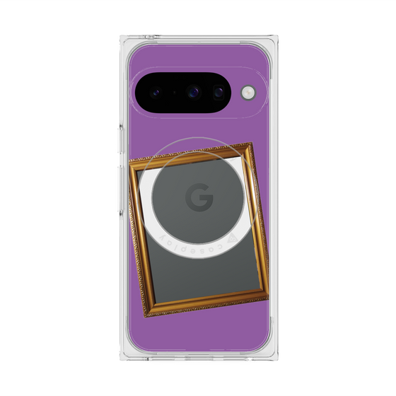 プレミアムスクエアケース with Pixelsnap［ Photo Frame - Purple ］