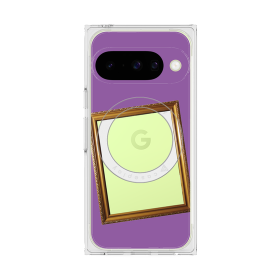 プレミアムスクエアケース with Pixelsnap［ Photo Frame - Purple ］