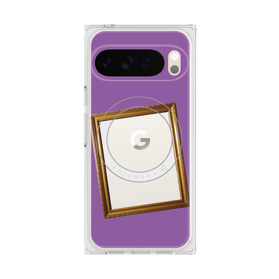 プレミアムスクエアケース with Pixelsnap［ Photo Frame - Purple ］