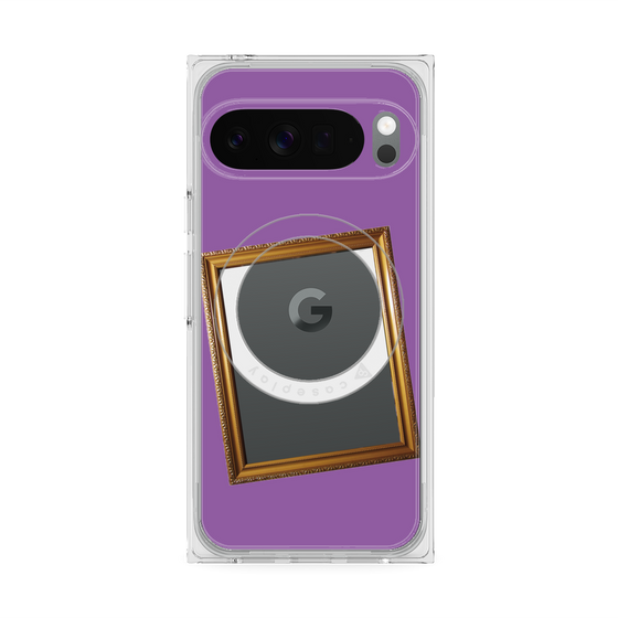 プレミアムスクエアケース with Pixelsnap［ Photo Frame - Purple ］