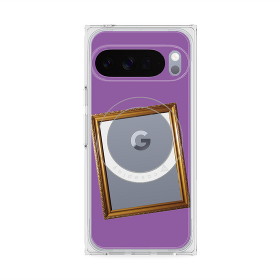 プレミアムスクエアケース with Pixelsnap［ Photo Frame - Purple ］