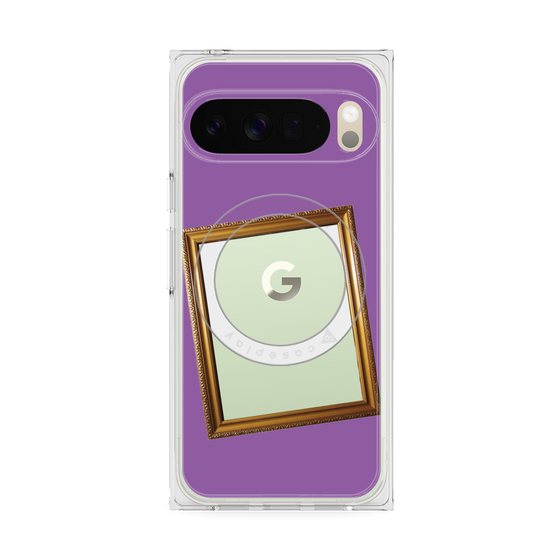 プレミアムスクエアケース with Pixelsnap［ Photo Frame - Purple ］