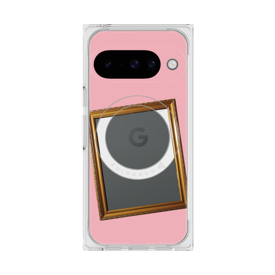 プレミアムスクエアケース with Pixelsnap［ Photo Frame - Pink ］