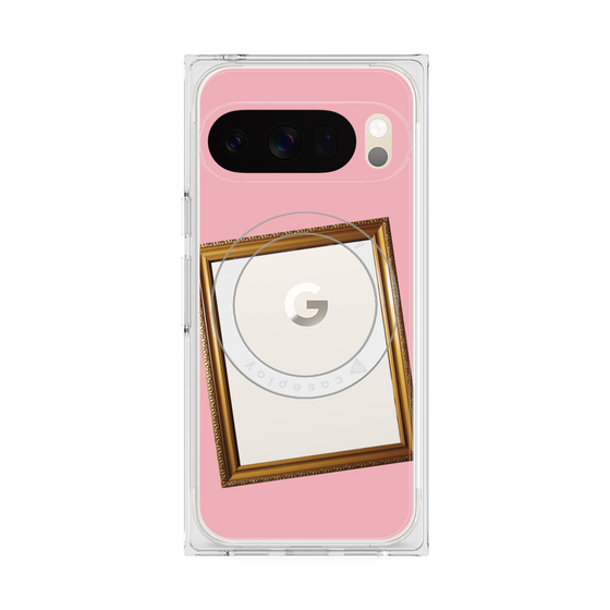 プレミアムスクエアケース with Pixelsnap［ Photo Frame - Pink ］
