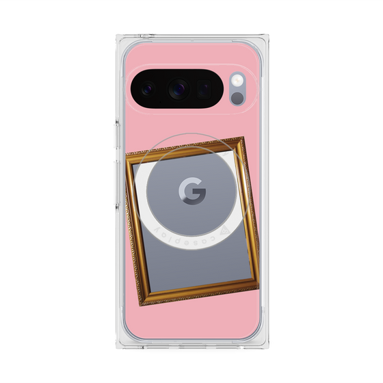 プレミアムスクエアケース with Pixelsnap［ Photo Frame - Pink ］