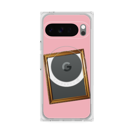 プレミアムスクエアケース with Pixelsnap［ Photo Frame - Pink ］