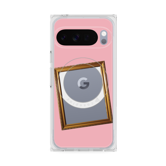 プレミアムスクエアケース with Pixelsnap［ Photo Frame - Pink ］