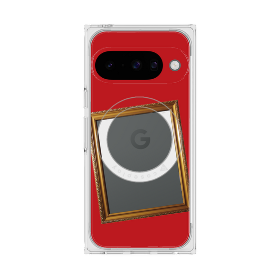 プレミアムスクエアケース with Pixelsnap［ Photo Frame - Red ］