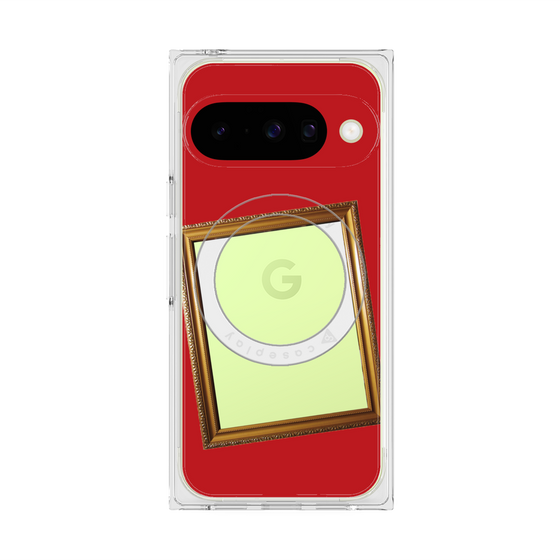 プレミアムスクエアケース with Pixelsnap［ Photo Frame - Red ］