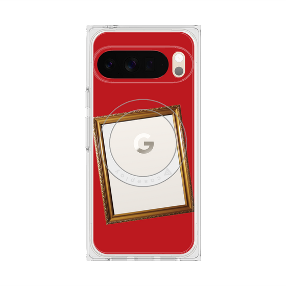 プレミアムスクエアケース with Pixelsnap［ Photo Frame - Red ］