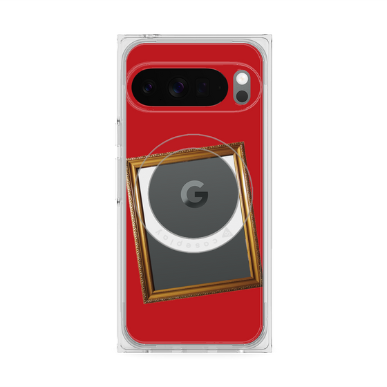 プレミアムスクエアケース with Pixelsnap［ Photo Frame - Red ］