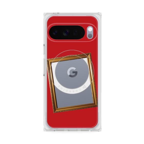 プレミアムスクエアケース with Pixelsnap［ Photo Frame - Red ］