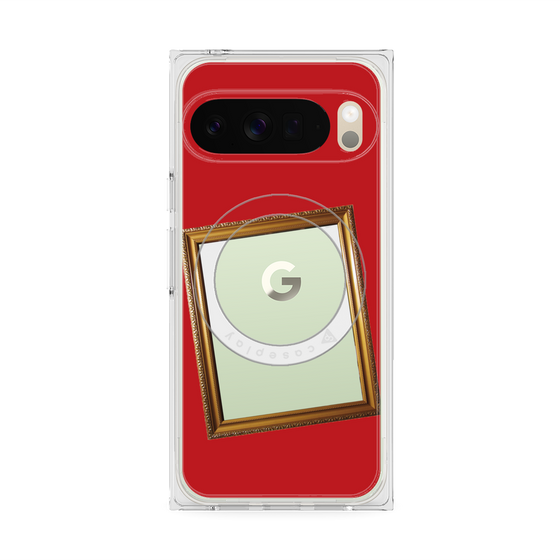 プレミアムスクエアケース with Pixelsnap［ Photo Frame - Red ］