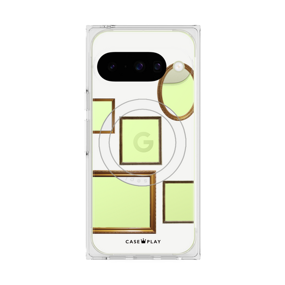 プレミアムスクエアケース with Pixelsnap［ Photo Frames - White ］