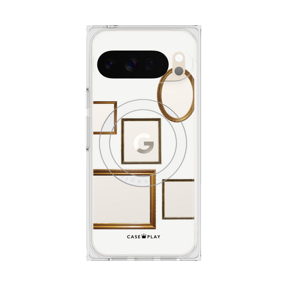 プレミアムスクエアケース with Pixelsnap［ Photo Frames - White ］