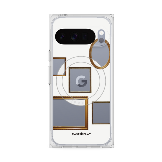 プレミアムスクエアケース with Pixelsnap［ Photo Frames - White ］