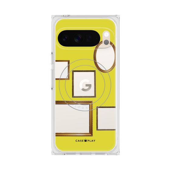 プレミアムスクエアケース with Pixelsnap［ Photo Frames - Yellow ］