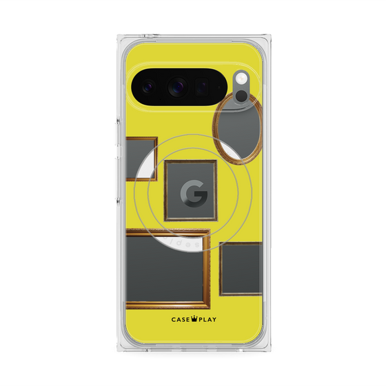 プレミアムスクエアケース with Pixelsnap［ Photo Frames - Yellow ］
