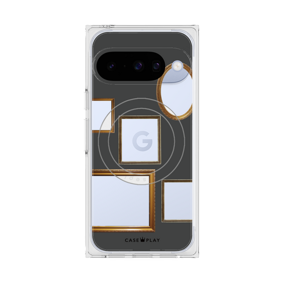 プレミアムスクエアケース with Pixelsnap［ Photo Frames - Gray ］