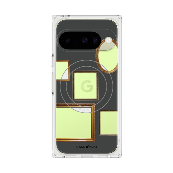 プレミアムスクエアケース with Pixelsnap［ Photo Frames - Gray ］