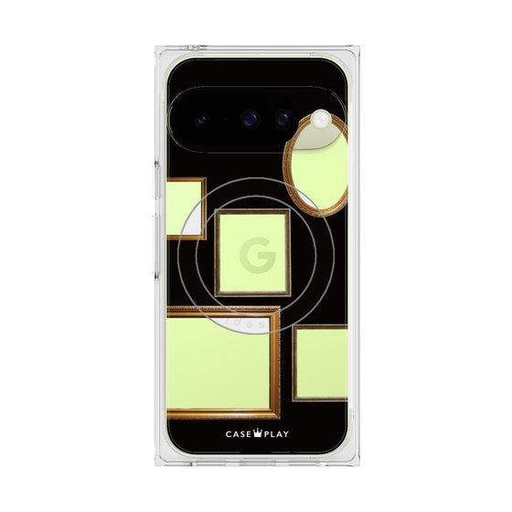 プレミアムスクエアケース with Pixelsnap［ Photo Frames - Black ］