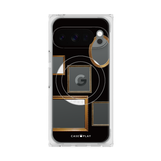 プレミアムスクエアケース with Pixelsnap［ Photo Frames - Black ］