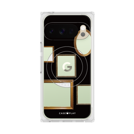 プレミアムスクエアケース with Pixelsnap［ Photo Frames - Black ］