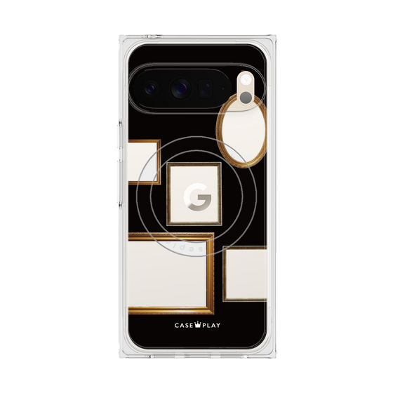 プレミアムスクエアケース with Pixelsnap［ Photo Frames - Black ］