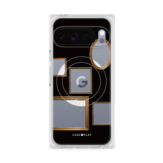プレミアムスクエアケース with Pixelsnap［ Photo Frames - Black ］