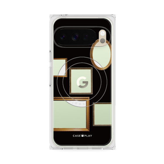 プレミアムスクエアケース with Pixelsnap［ Photo Frames - Black ］