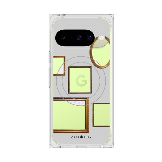 プレミアムスクエアケース with Pixelsnap［ Photo Frames - Light Gray ］