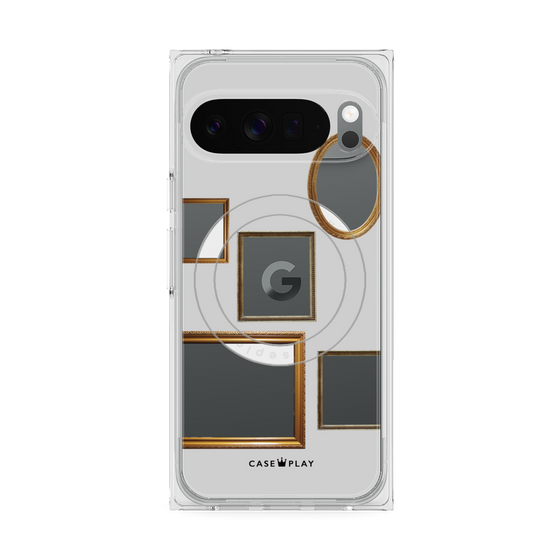 プレミアムスクエアケース with Pixelsnap［ Photo Frames - Light Gray ］