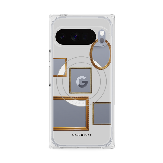 プレミアムスクエアケース with Pixelsnap［ Photo Frames - Light Gray ］
