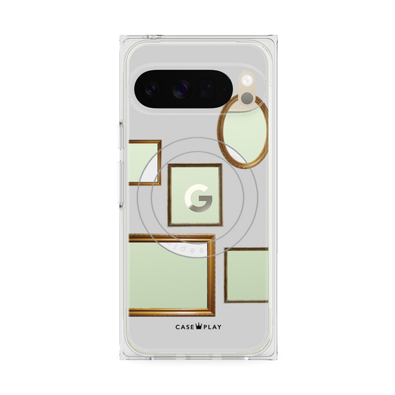 プレミアムスクエアケース with Pixelsnap［ Photo Frames - Light Gray ］