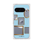 プレミアムスクエアケース with Pixelsnap［ Photo Frames - Light Blue ］