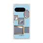 プレミアムスクエアケース with Pixelsnap［ Photo Frames - Light Blue ］