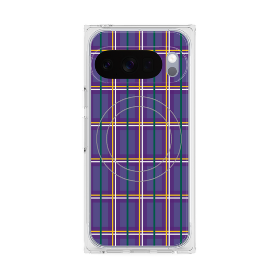 プレミアムスクエアケース with Pixelsnap［ Tartan Check - Purple ］