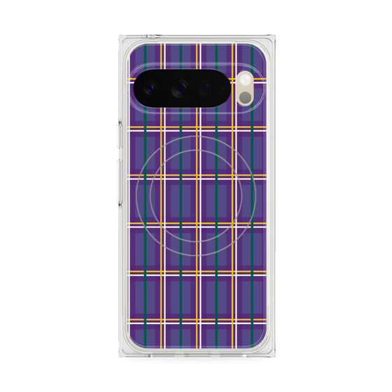 プレミアムスクエアケース with Pixelsnap［ Tartan Check - Purple ］