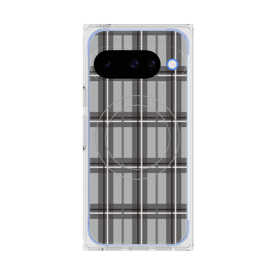 プレミアムスクエアケース with Pixelsnap［ Tartan Check - Gray ］