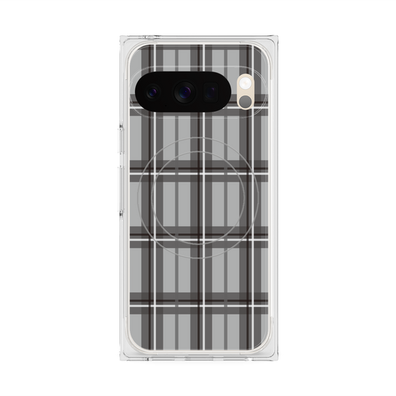 プレミアムスクエアケース with Pixelsnap［ Tartan Check - Gray ］