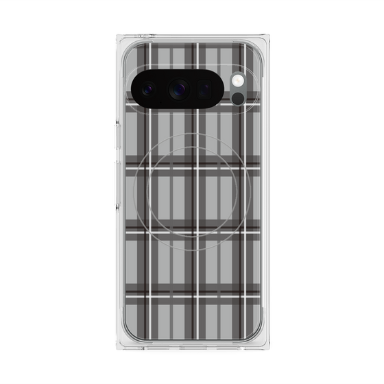 プレミアムスクエアケース with Pixelsnap［ Tartan Check - Gray ］
