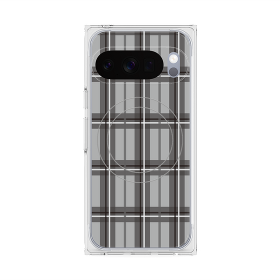 プレミアムスクエアケース with Pixelsnap［ Tartan Check - Gray ］