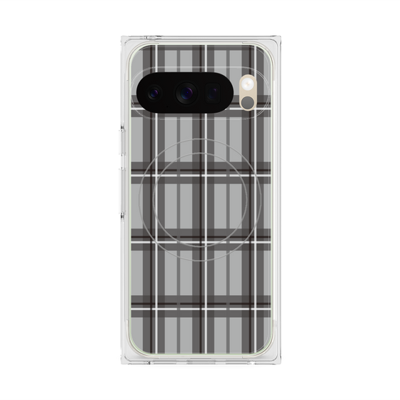 プレミアムスクエアケース with Pixelsnap［ Tartan Check - Gray ］
