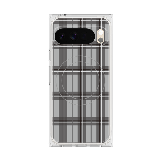 プレミアムスクエアケース with Pixelsnap［ Tartan Check - Gray ］