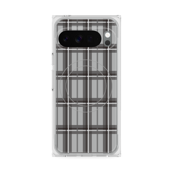 プレミアムスクエアケース with Pixelsnap［ Tartan Check - Gray ］